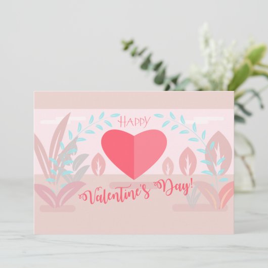 Cartes Pour Fêtes Annuelles Belle Saint-Valentin Design moderne tendance (Debout devant)