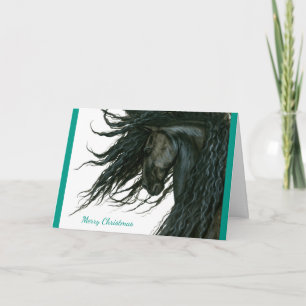 Cartes Pour Fêtes Annuelles Belle saison Salutation Friesian Horse par Bihrle