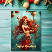 Cartes Pour Fêtes Annuelles Belle Sirène Joyeuses Fêtes Noël