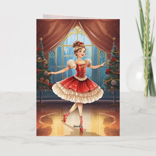 Cartes Pour Fêtes Annuelles Belle Suite de Casse-Noisette Ballerine Noël (Dos)