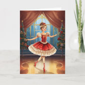 Cartes Pour Fêtes Annuelles Belle Suite de Casse-Noisette Ballerine Noël (Devant)
