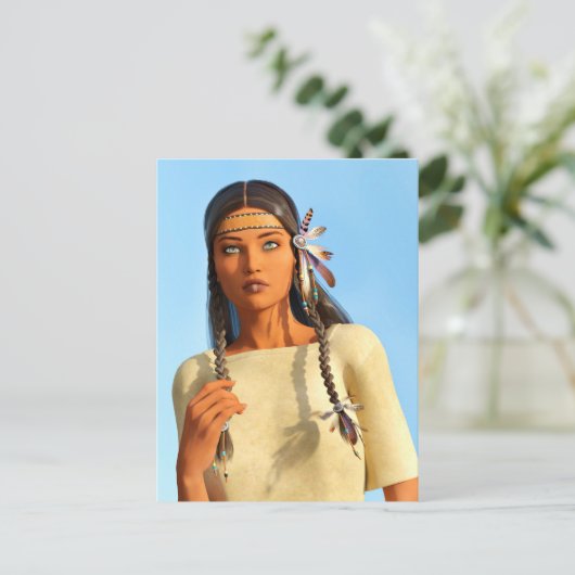 Cartes Pour Fêtes Annuelles Belle tenue autochtone amérindienne (Debout devant)