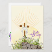 Cartes Pour Fêtes Annuelles Belles bénédictions de Pâques (Devant / Derrière)