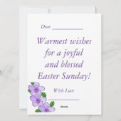 Cartes Pour Fêtes Annuelles Belles bénédictions de Pâques (Dos)