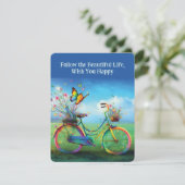 Cartes Pour Fêtes Annuelles Belles fleurs à vélo Nature (Debout devant)