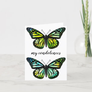 Cartes Pour Fêtes Annuelles Belles papillons CUSTOM Condoléances Sympathie