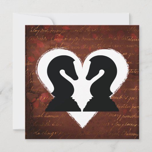 Cartes Pour Fêtes Annuelles Belles pièces d'échecs Saint Valentin Amour (Devant)
