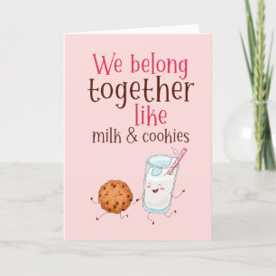 Cartes Pour Fêtes Annuelles Belong Together Milk Cookies Funny Valentine's Day