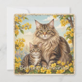 Cartes Pour Fêtes Annuelles Beltane Blessings May Day Kitten Folklore Flat (Devant)