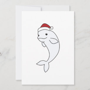 Cartes Pour Fêtes Annuelles Béluga Baleine Joyeux Noël Animaux d'hiver Baleine