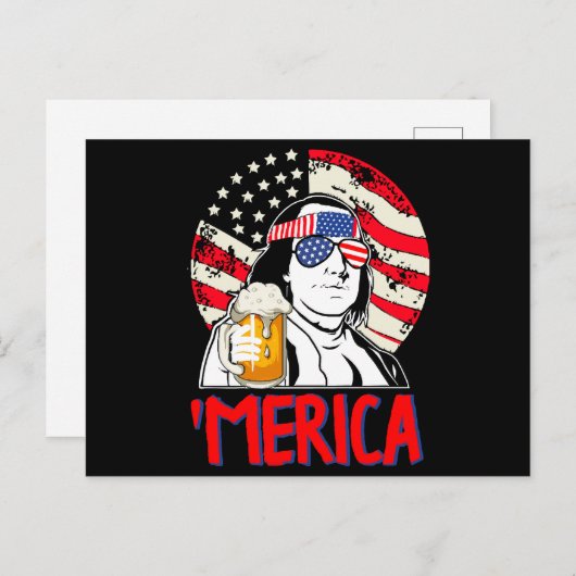 Cartes Pour Fêtes Annuelles Ben Drankin Fêtons la joie du 4 (Devant / Derrière)