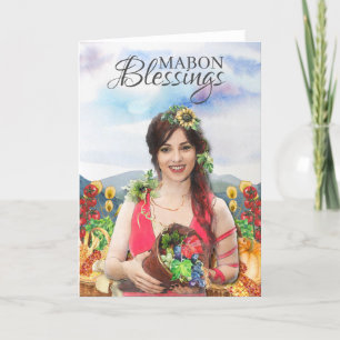 Cartes Pour Fêtes Annuelles Bénédiction de Mabon Automne Equinox récolte de Wi