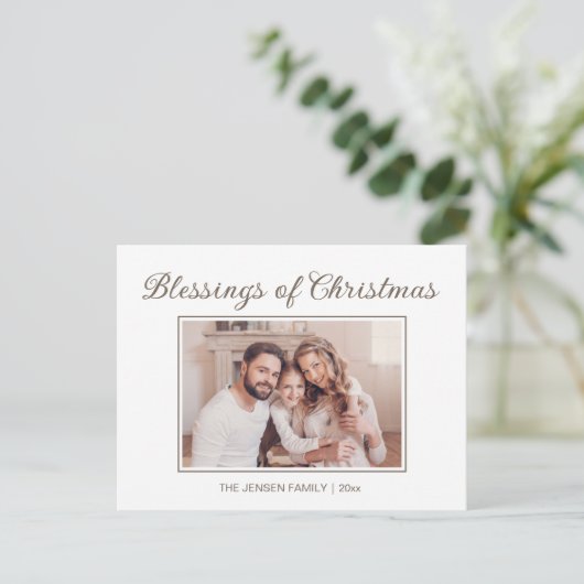 Cartes Pour Fêtes Annuelles Bénédiction de Noël Photo moderne Année fériée (Debout devant)