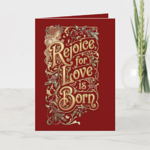 Cartes Pour Fêtes Annuelles Bénédiction de Noël vintage – L'Amour est Né