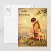 Cartes Pour Fêtes Annuelles Bénédiction de Pâques (Devant / Derrière)