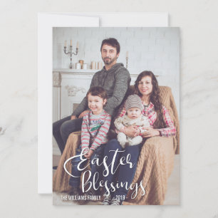 Cartes Pour Fêtes Annuelles Bénédiction de Pâques Elégante Photo de famille