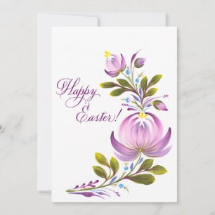 Cartes Pour Fêtes Annuelles Bénédiction de Pâques florales pourpres