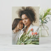 Cartes Pour Fêtes Annuelles Bénédiction de Pâques moderne Script 3 Photo (Debout devant)