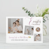 Cartes Pour Fêtes Annuelles Bénédiction de Pâques moderne Script 3 Photo (Debout devant)