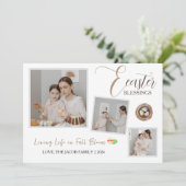 Cartes Pour Fêtes Annuelles Bénédiction de Pâques moderne Script 3 Photo (Debout devant)