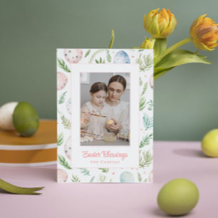 Cartes Pour Fêtes Annuelles Bénédiction de Pâques Photo et nom personnalisés
