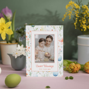 Cartes Pour Fêtes Annuelles Bénédiction de Pâques Photo et nom personnalisés