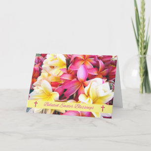 Cartes Pour Fêtes Annuelles Bénédiction de Pâques tardive Fleur de Plumeria tr