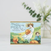 Cartes Pour Fêtes Annuelles Bénédiction de Thanksgiving (Debout devant)