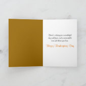 Cartes Pour Fêtes Annuelles Bénédiction de Thanksgiving Orange Citrouille (Intérieur)