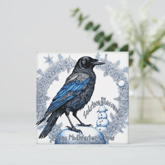 Cartes Pour Fêtes Annuelles Bénédiction solstice, de Midwinter Crow. (Debout devant)
