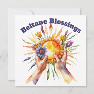 Cartes Pour Fêtes Annuelles Bénédictions de Beltane Sabbat d'Été Floral Soleil