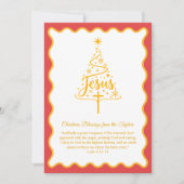 Cartes Pour Fêtes Annuelles Bénédictions de l'arbre de Noël Jésus Écriture (Devant)