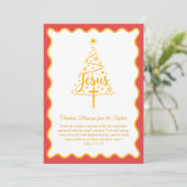 Cartes Pour Fêtes Annuelles Bénédictions de l'arbre de Noël Jésus Écriture (Debout devant)