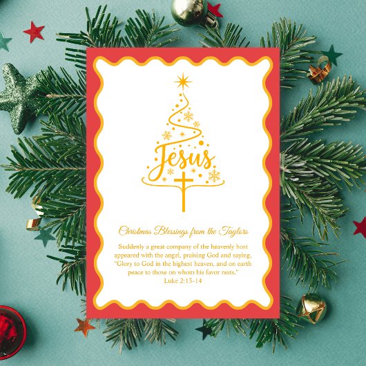 Cartes Pour Fêtes Annuelles Bénédictions de l'arbre de Noël Jésus Écriture