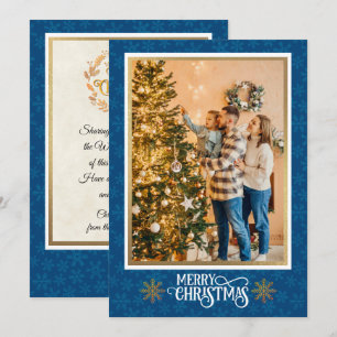 Cartes Pour Fêtes Annuelles Bénédictions de Noël I Photo de famille et écritur
