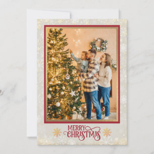 Cartes Pour Fêtes Annuelles Bénédictions de Noël I Photo de famille et écritur