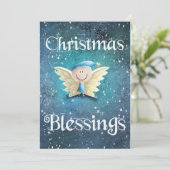 Cartes Pour Fêtes Annuelles Bénédictions de Noël mignon ange (Debout devant)