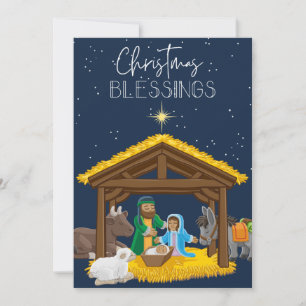 Cartes Pour Fêtes Annuelles Bénédictions de Noël Nativité Enfant Jésus Chrétie