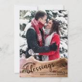 Cartes Pour Fêtes Annuelles Bénédictions de Noël rustiques photo unique (Devant)