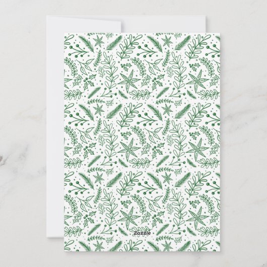 Cartes Pour Fêtes Annuelles Bénédictions de Noël Script vert photo multiple (Dos)