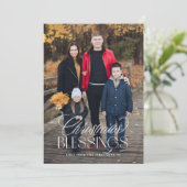 Cartes Pour Fêtes Annuelles Bénédictions de Noël Texte élégant superposition 1 (Debout devant)