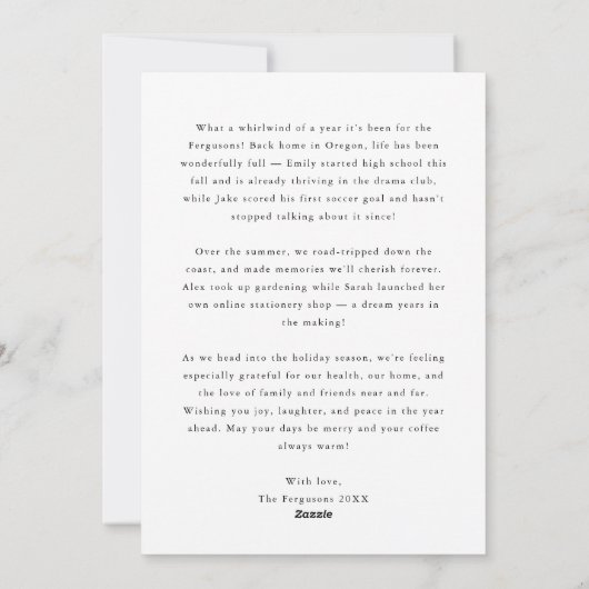 Cartes Pour Fêtes Annuelles Bénédictions de Noël Texte élégant superposition 1 (Dos)