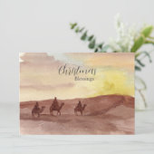 Cartes Pour Fêtes Annuelles Bénédictions de Noël Trois Sages Chameaux Désert (Debout devant)