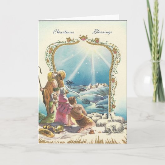 Cartes Pour Fêtes Annuelles Bénédictions de Noël vintage (Devant)