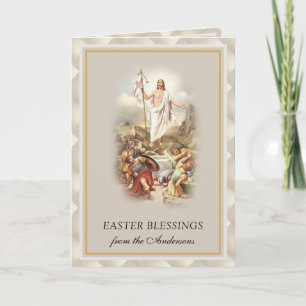 Cartes Pour Fêtes Annuelles Bénédictions de Pâques Résurrection Jésus Prière V