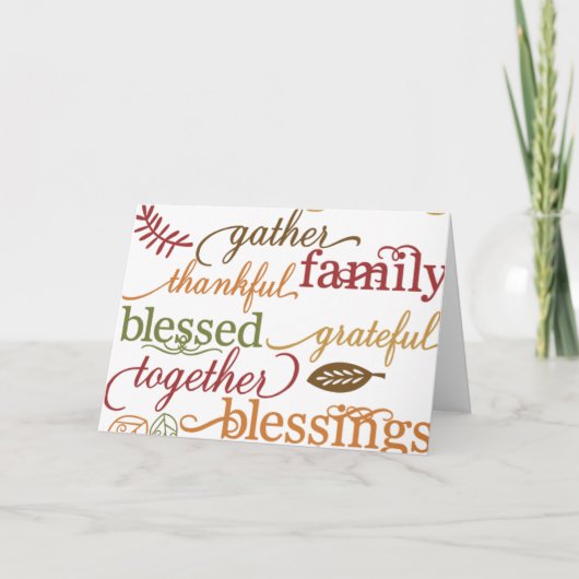 Cartes Pour Fêtes Annuelles Bénédictions de thanksgiving (Devant)
