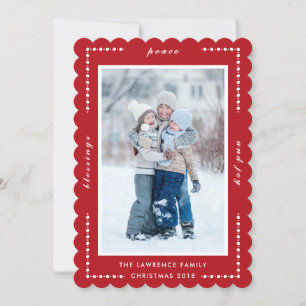 Cartes Pour Fêtes Annuelles Bénédictions décoratives rouges Paix Joie Noël Pho