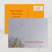 Cartes Pour Fêtes Annuelles Bénédictions d'or de thanksgiving (Devant / Derrière)