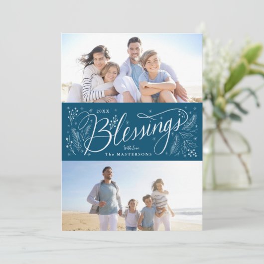 Cartes Pour Fêtes Annuelles Bénédictions écrites à la main 2 Photo (Debout devant)