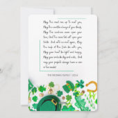 Cartes Pour Fêtes Annuelles Bénédictions irlandaises personnalisées de la Sain (Dos)